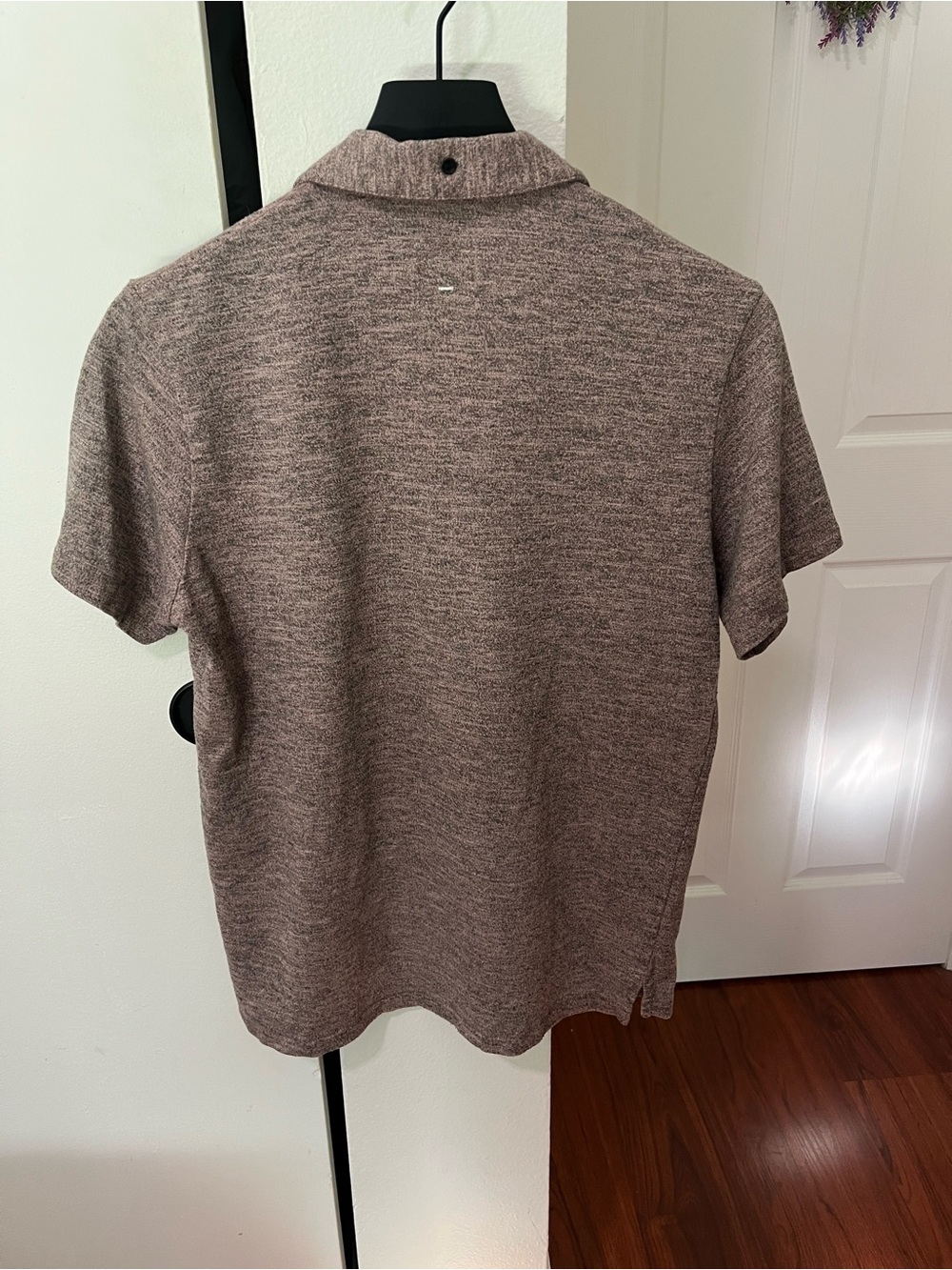 rag & bone Heathered Mauve Polo Shirt with Subtle Logo - Picture 5 of 6